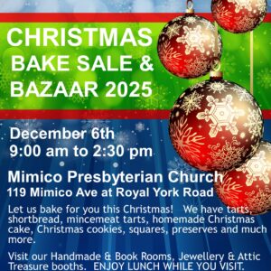 2025 Christmas Bake Sale and Bazaar - December 6