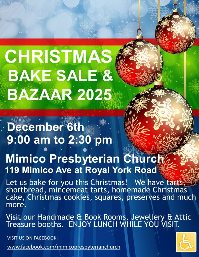 2025 Christmas Bake Sale and Bazaar - December 6