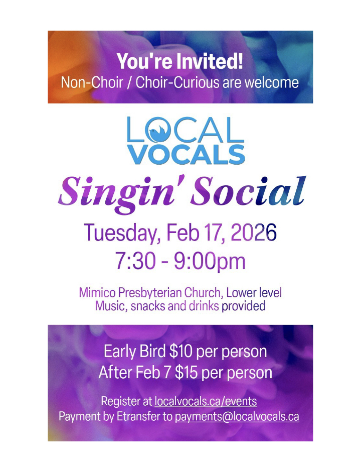 Local Vocals Choir  Singin' Social Feb 17