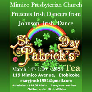 St Patrick's Day Tea poster March 14, 2026