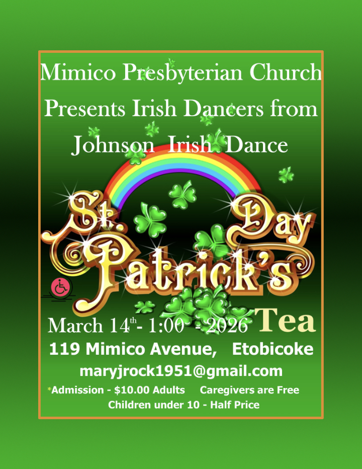 St Patrick's Day Tea poster March 14, 2026