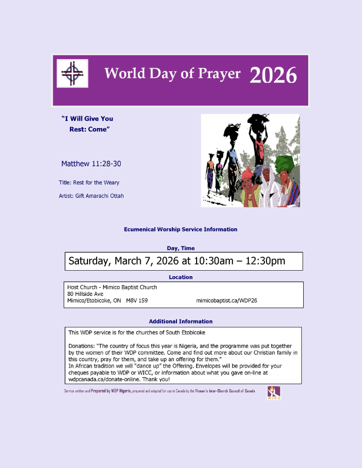 World Day of Prayer event poster