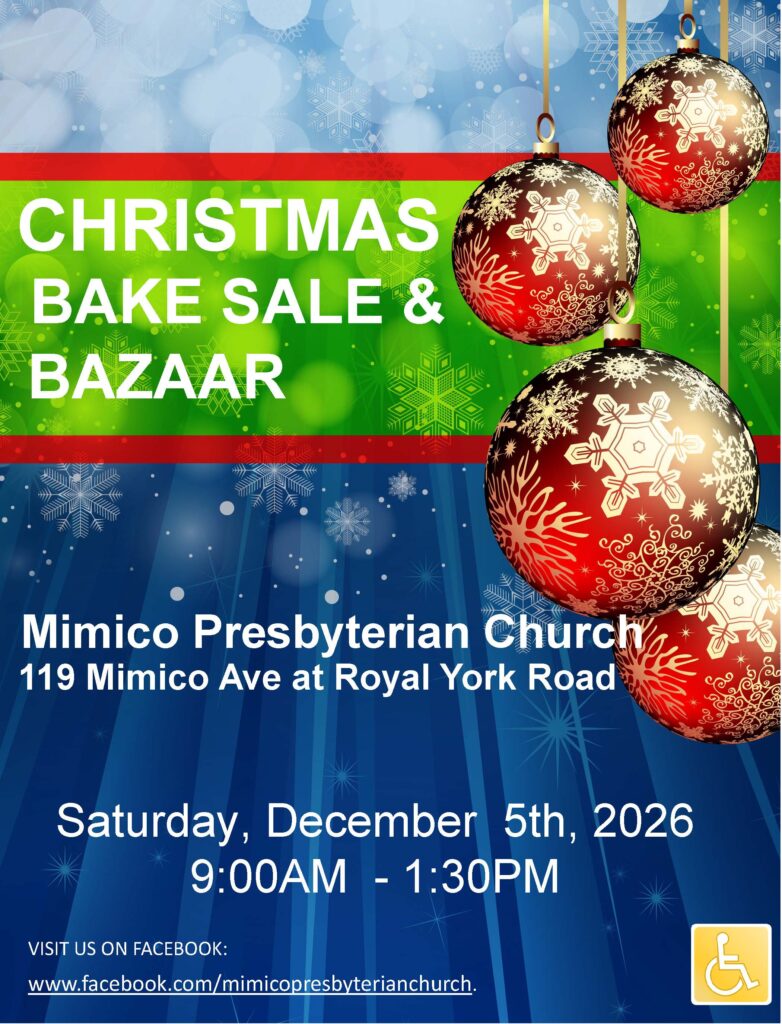 Annual Christmas Bake Sale and Bazaar poster